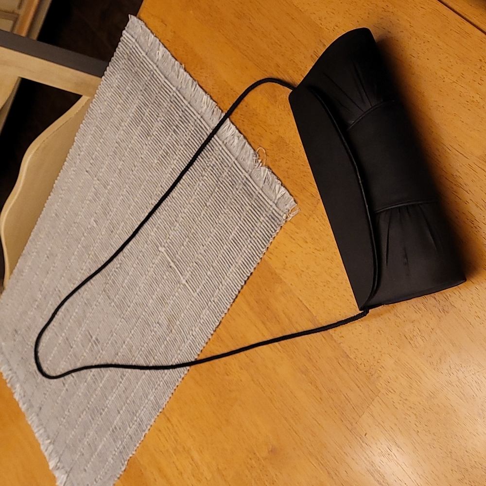 Black Satin Evening Clutch